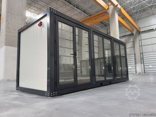 Bureau Mobile 20 Pieds avec Structure en Acier et Revêtement en Vitre - Prêt à l'Emploi