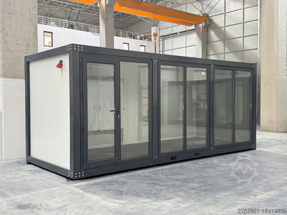 Bureau Mobile 20 Pieds avec Structure en Acier et Revêtement en Vitre - Prêt à l'Emploi